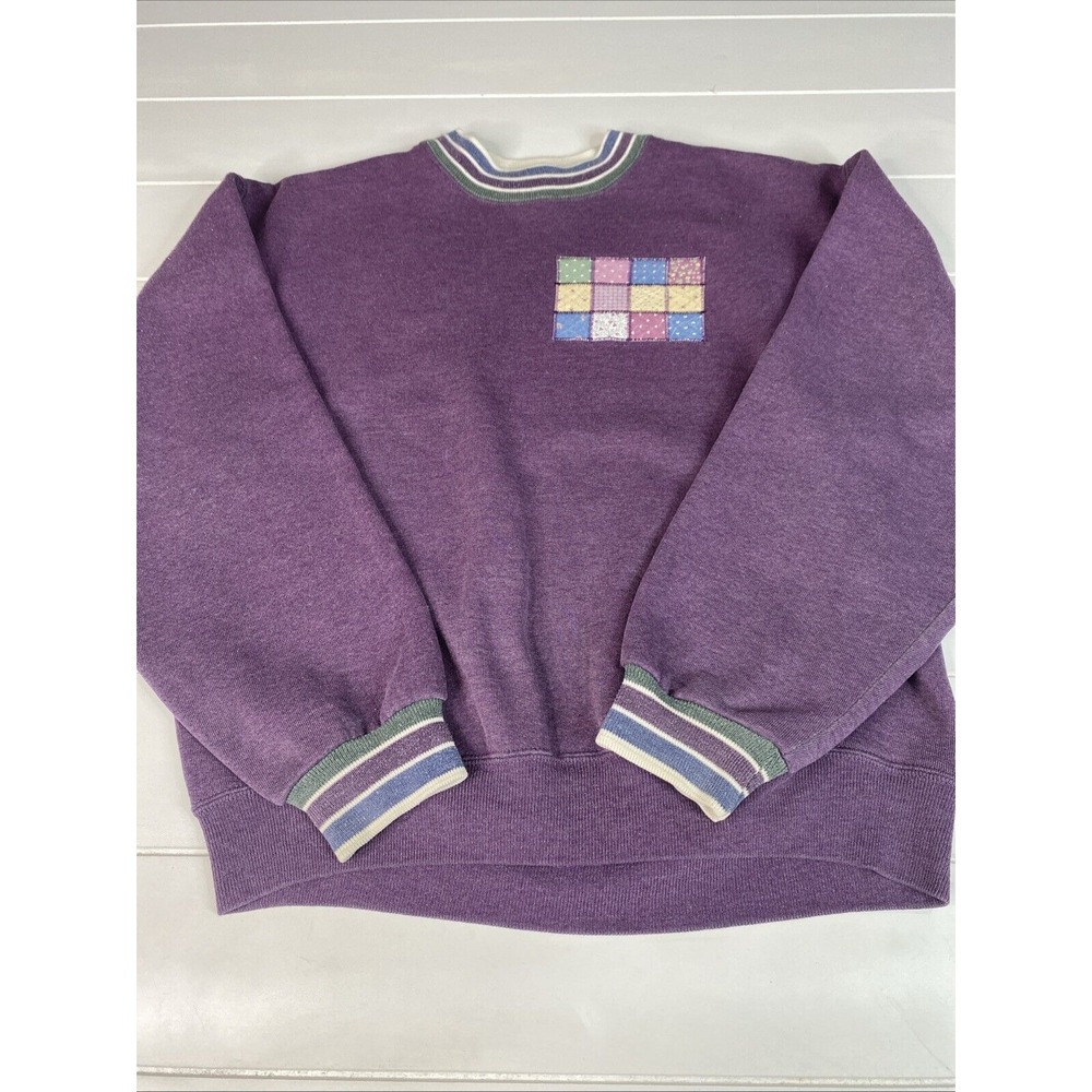 Vintage Jerzees Super Sweat Sweatshirt Purple Crewneck Size M USA - Picture 2 of 16